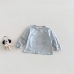 [73-120cm]カジュアル 合わせやすい 切り替え 長袖 Tシャツ - Image 6