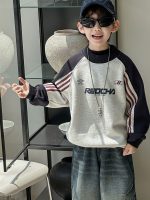 [90-160cm] デザイン満点 配色 トレーナー - Image 6