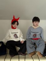 [100-160cm] 犬柄 プリント トップス 長袖Tシャツ - Image 5