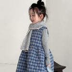 [90-150cm]チェック柄 ノースリーブ ワンピース