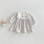 [73-120cm]長袖ワンピース 女の子 おしゃれ 花柄 - Image 4