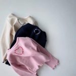 [73-120cm]おしゃれ 心柄 合わせやすい 女の子 トップス