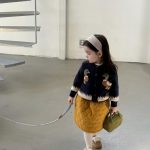 [90-140cm]おしゃれ レトロ カーディガン/スカート