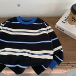 [100-150cm] ボーダー柄 ゆったり トレーナー - Image 6