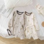 [66-90cm]おしゃれ ロンパース+ボトムス セット ルームウェア - Image 2