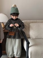 [80-140cm] カジュアル ボーダー柄 トレーナー - Image 8