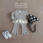 [73-120cm]おしゃれ トレンド お出かけに ボーダー柄 トップス/パンツ - Image 3