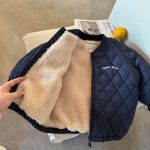 [90-140cm] 刺繍 クマ柄 裏起毛 アウター - Image 3