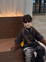 [90-160cm]レイヤード 数字柄 クール 長袖 Tシャツ - Image 6