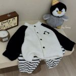 [90-150cm]ボーダー柄 前開き ふわふわ ルームウェア - Image 9