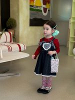 [90-140cm]大注目 スウィート トップス/デニムワンピース - Image 2