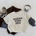 [90-140cm]デザイン満点 カジュアル 切り替え トレーナー - Image 6