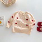 [73-120cm]ハート柄 可愛い ニット カーディガン - Image 3