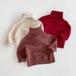 [80-130cm]ベーシック 冷え対策 ハイネック ニットセーター - Image 8