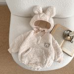 [66-90cm]ふわふわ 可愛い ベビー フード付き ロンパース - Image 3