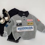 [90-140cm] POLOネック 裏起毛 トレーナー - Image 6