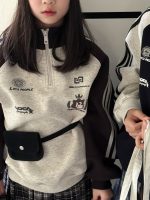 [90-150cm]カジュアル スタンドネック トレーナー