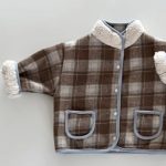 [73-120cm] チェック柄 裏起毛 あったか アウター - Image 3