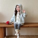 [73-120cm] チェリー柄 フード付き ジップパーカー - Image 2