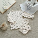 [90-140cm]花柄 トップス+ボトムス ルームウェア - Image 2