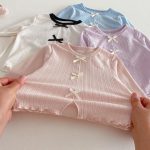 [73-120cm] おしゃれ リボン付き 女の子 トップス - Image 2