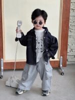 [90-140cm]新作 シンプル デニム シャツ アウター - Image 6