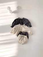 [73-100cm]おしゃれ スウィート 花柄 トップス+ショートパンツ セット - Image 6