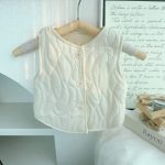 [73-100cm]ナチュラル シンプル ベビー ベスト - Image 4