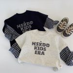 [90-140cm]デザイン満点 カジュアル 切り替え トレーナー - Image 3