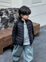 [100-160cm]防寒 シンプル スタンドネック 中綿ジャケット - Image 7