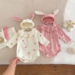 [66-90cm] ベビー ロンパース チェリ柄 フリル襟 - Image 6
