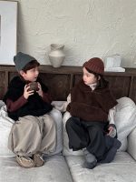 [80-140cm]もこもこ 無地 フード付き ベスト - Image 6