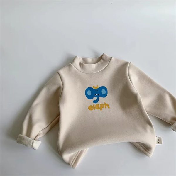 [73-120cm] 動物柄 裏起毛 トップス