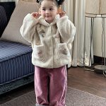 [73-120cm]秋 ふわふわ フード付き アウター