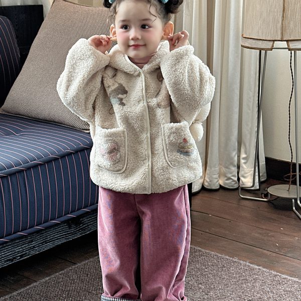 [73-120cm]秋 ふわふわ フード付き アウター