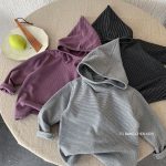 [73-120cm] ボーダー柄 フード付き トップス - Image 6