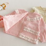 [73-110cm]おしゃれ見 フリルデザイン レース 長袖 トップス - Image 5