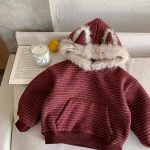 [80-140cm]もこもこ 可愛い フード付き パーカー - Image 3