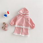 [73-120cm]ガーリー 着やすい ジップパーカー+パンツ セットアップ - Image 5