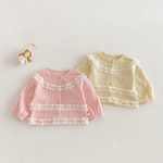 [73-110cm]おしゃれ見 フリルデザイン レース 長袖 トップス - Image 3