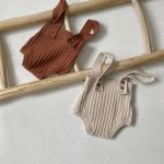 [66-90cm]ニット ロンパース ナチュラル シンプル