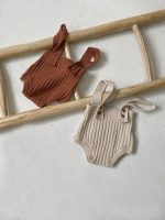 [66-90cm]ニット ロンパース ナチュラル シンプル