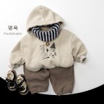 [80-130cm]あったか プリント フード付き パーカー - Image 4