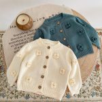 [66-100cm]カーディガン ベビー 女の子 ニット 立体フラワー - Image 15