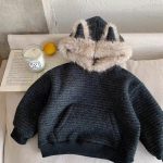 [80-140cm]もこもこ 可愛い フード付き パーカー - Image 4