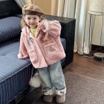 [73-120cm]秋 ふわふわ フード付き アウター - Image 4