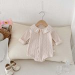 [66-90cm]ロンパース ベビー 韓国風 おしゃれ フリル襟 - Image 5