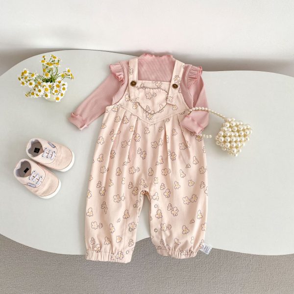 [73-110cm]サロペット 女の子 花柄 履きやすい