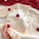 [73-120cm]ハート柄 可愛い ニット カーディガン - Image 2