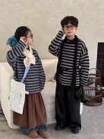 [90-150cm] ボーダー柄 ニット セーター - Image 2